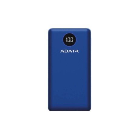 POWER BANK LED DISPLAY FLASH DUAL PORT 20000mAh USB-C, USB-A, + CABLE USB -C AZUL – AP20000QCD-DGT-CDB